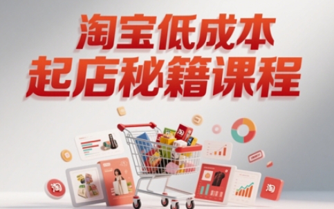 淘宝低成本起店系统课，助你快速起店，实现弯道超车-苏柒资源库