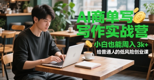 AI商单写作实战营，小白也能周入3k+，给普通人的低风险创业课-苏柒资源库