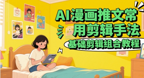 AI漫画推文常用剪辑手法，基础剪辑组合教程-苏柒资源库