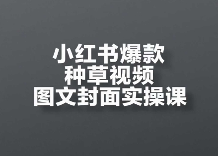 小红书爆款种草视频图文封面实操课，​开店、选品、引流、变现全流程-苏柒资源库