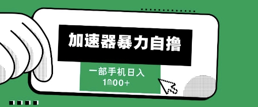 205新风口，加速器暴力自撸，单机日入1k+【揭秘】-苏柒资源库