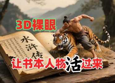 书本人物裸眼3D视频，新的玩法，流量超猛，保姆级教程-苏柒资源库