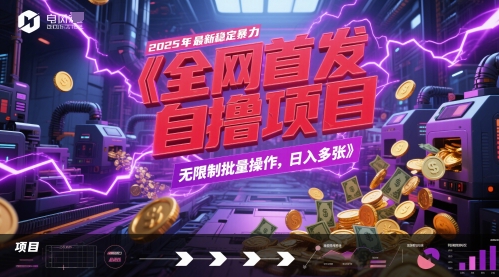 全网首发，2025年最新稳定暴力全自动自撸项目，无限制批量操作，日入多张【揭秘】-苏柒资源库