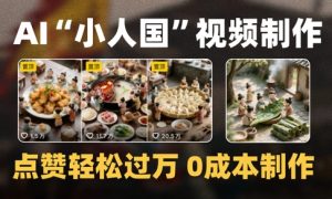 爆款1000W+播放微缩景观迷你小人国AI视频0成本制作全流程教学-苏柒资源库