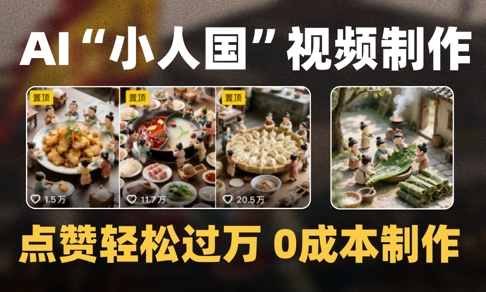 爆款1000W+播放微缩景观迷你小人国AI视频0成本制作全流程教学-苏柒资源库