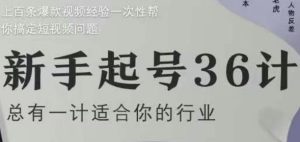 新手起号36计2.0,四年行业沉淀,上百条爆款视频经验一次性帮你搞定短视频问题-苏柒资源库