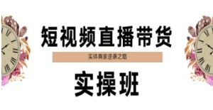 短视频直播带货实操班,实体商家逆袭之路-苏柒资源库