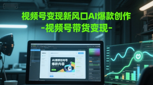 视频号变现新风口AI爆款创作-视频号带货变现-苏柒资源库