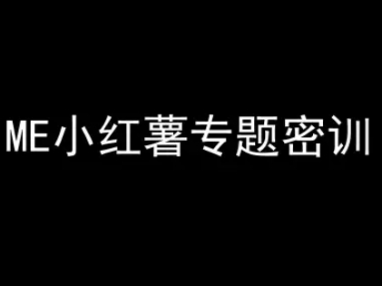 ME小红薯专题密训-小红书电商教程-苏柒资源库