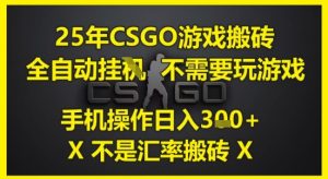 25年CSGO游戏搬砖，全自动运行，不需要玩游戏，手机操作日入3张(不是汇率搬砖)【揭秘】-苏柒资源库
