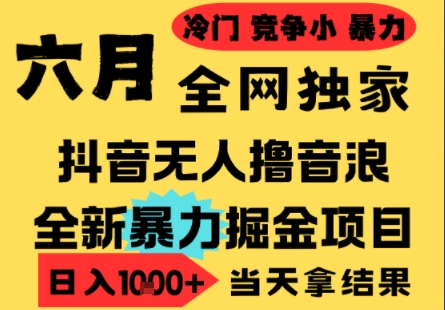 25年6月高爆抖音无人直播最新撸音浪掘金项目，小白可做，无脑日入1k+，门槛低可批量矩阵【揭秘】-苏柒资源库