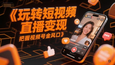 玩转短视频直播变现，把握视频号金风口-苏柒资源库