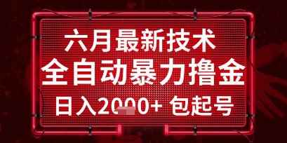 六月最新技术全自动暴力撸金，稳定日入2k+包起号，长期稳定【揭秘】-苏柒资源库