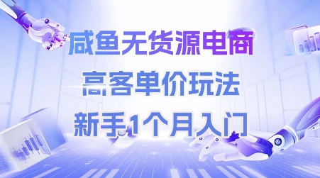 咸鱼无货源电商，高客单价玩法，新手1个月入门-苏柒资源库
