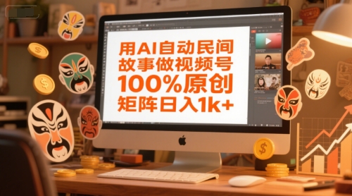 用AI自动民间故事做视频号，100%原创，矩阵日入1k+-苏柒资源库