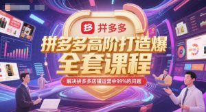 拼多多高阶打造爆款全套课程,解决拼多多店铺运营中99%的问题-苏柒资源库