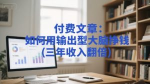 付费文章:如何用输出型大脑挣钱(三年收入翻倍)-苏柒资源库