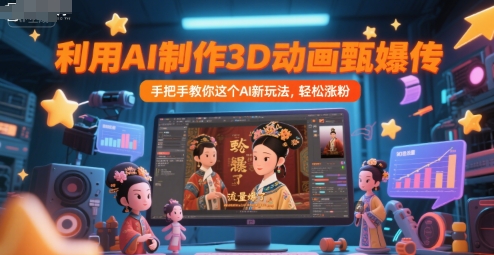利用AI制作3D动画甄嬛传，流量爆了，手把手教你这个AI新玩法，轻松涨粉-苏柒资源库