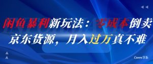 闲鱼暴利新玩法：零成本倒卖京东货源，月入过1W真不难-苏柒资源库