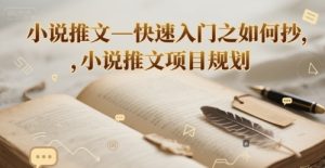 小说推文—快速入门之如何抄 ,小说推文项目规划-苏柒资源库