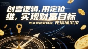 创富逻辑,用定位思维实现财富目标,想实现创收目标,先搞懂定位-苏柒资源库