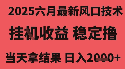 2025六月最新风口技术，无人挂G撸礼物，长期稳定 一个小时收益2k+，小白当天拿结果【揭秘】-苏柒资源库