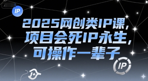 2025网创类IP课，项目会死IP永生，可操作一辈子-苏柒资源库