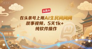 在头条号上用AI生民间故事视频,5天1k+,纯软件操作-苏柒资源库