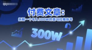 付费文章:拆解一个年入300W的喜马拉雅账号-苏柒资源库