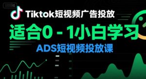 Tiktok短视频广告投放,适合0-1小白学习ADS短视频投放课-苏柒资源库