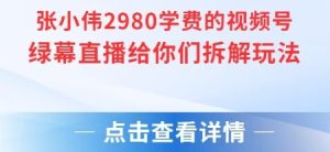 张小伟2980付费额视频号绿幕直播给你们拆解玩法-苏柒资源库