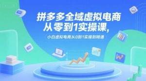 拼多多全域虚拟电商从零到1实操课,小白虚拟电商从0到1实操到精通-苏柒资源库
