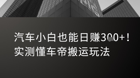 汽车小白也能日入3张！实测懂车帝搬运玩法-苏柒资源库