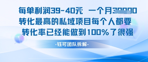 每单利润40一个月7k+转化最高的私域项目，每个人都要的产品转化率已经能做到100%-苏柒资源库