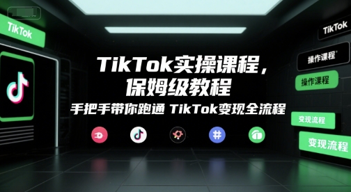 TikTok实操课程，保姆级教程，手把手带你跑通TikTok变现全流程-苏柒资源库