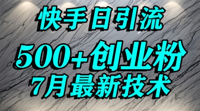 创业粉怎么打？快手精准引流创业粉，宝妈群体日进500+精准流量-苏柒资源库