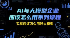 AI与大模型企业应该怎么用系列课程，究竟应该怎么用好大模型-苏柒资源库
