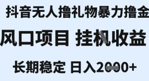 最新风口抖音无人暴力撸金技术,不违规不封号,一个小时收益2k+,小白当天拿结果【揭秘】-苏柒资源库