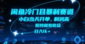 闲鱼冷门且暴利赛道，小白当天开单，利润高，照抄就有收益，日入1k+【揭秘】-苏柒资源库