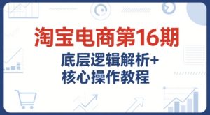 淘宝电商第16期，底层逻辑解析+核心操作教程，运营、推广提升能力的必学课程+配套资料-苏柒资源库