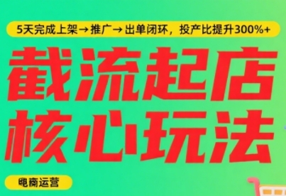 淘宝截流快速起店玩法，掌握暴力快速起店的流程，5天完成上架-推广-出单闭环-苏柒资源库