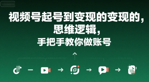 视频号起号到变现的思维逻辑，手把手教你做账号-苏柒资源库