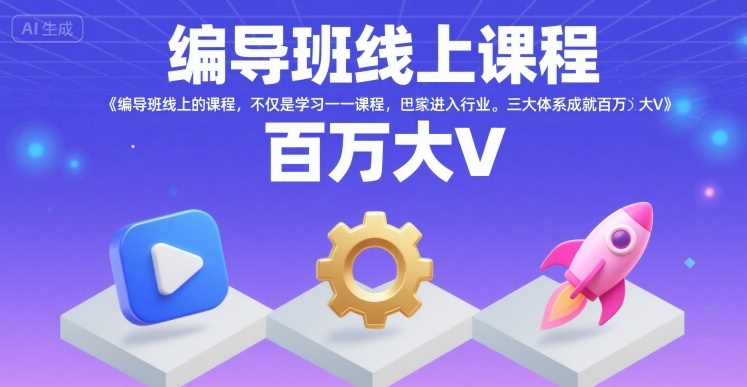 编导班线上课程，不仅是学习一门课程，更是进入一个行业，三大体系成就百万大V-苏柒资源库