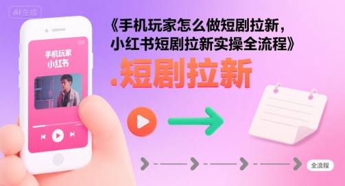 手机玩家怎么做短剧拉新，小红书短剧拉新实操全流程-苏柒资源库