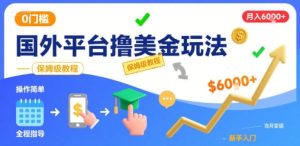 国外平台撸美金玩法,操作简单,0门槛,当月搞了6k+,保姆级教程【揭秘】-苏柒资源库