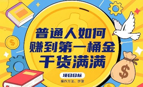 普通人如何賺到第一桶金，干货满满，操作方法及步骤-苏柒资源库