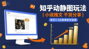 小说推文干货分享之知乎动静图玩法,每天3-4位数爆单实操课-苏柒资源库