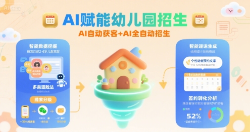 AI赋能幼儿园招生，AI自动获客+AI全自动招生-苏柒资源库