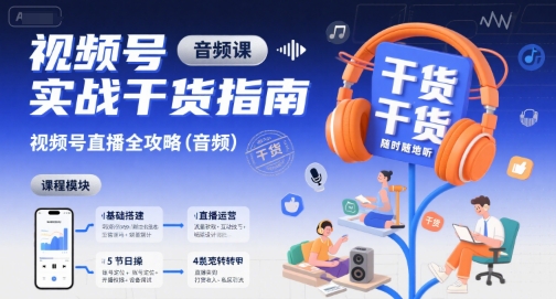 视频号实战干货指南，视频号直播全攻略（音频）-苏柒资源库