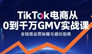 TikTok电商从0到千万GMV实战课，从0到1拆解实战秘籍-苏柒资源库